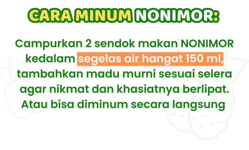 cara minum sari mengkudu nonimor