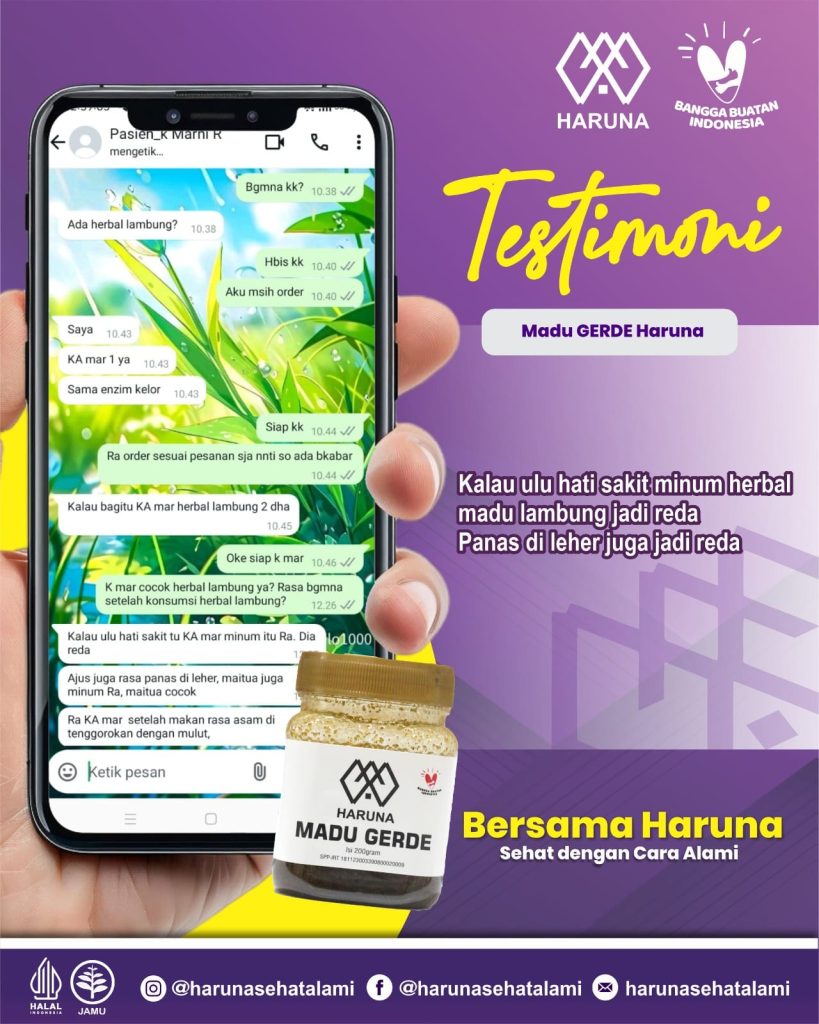 testimoni madu gerde ulu hati dan leher reda